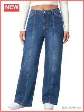 Plus Size Wide Leg High Waisted Stretchy Jeans Tummy Control Pants